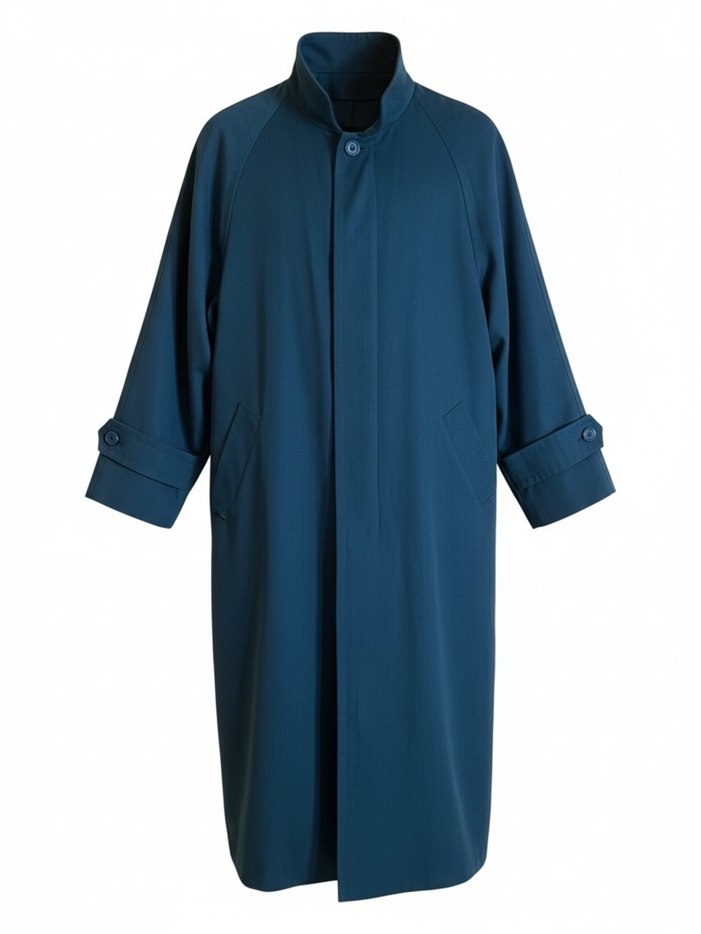 London Fog Teal Stand-Collar Trench Coat